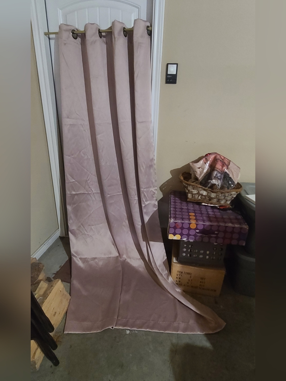 Light Mauve Curtain Panel - 108 X 48.  BLACK Out